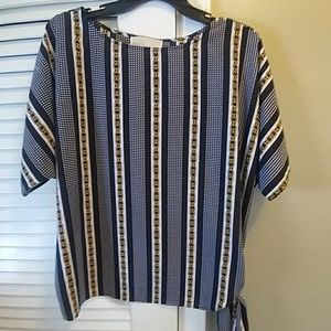 Michael Kors boat neck side tie top